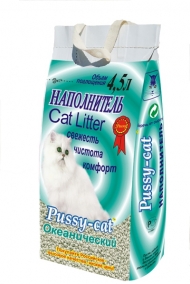 Наполнитель Пусси-кэт 4,5л океан. 1/3 (зеленый)