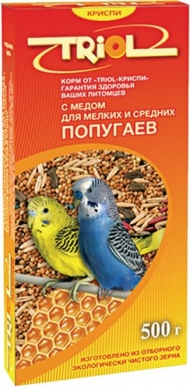 Корм Криспи д/мел. и сред. попугаев 500г /мед/ (20)
