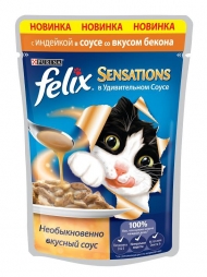 Феликс 85г сенсация в удив. соусе Индейка/бекон