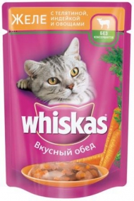 Вискас 85г желе индейка/телятина/овощи